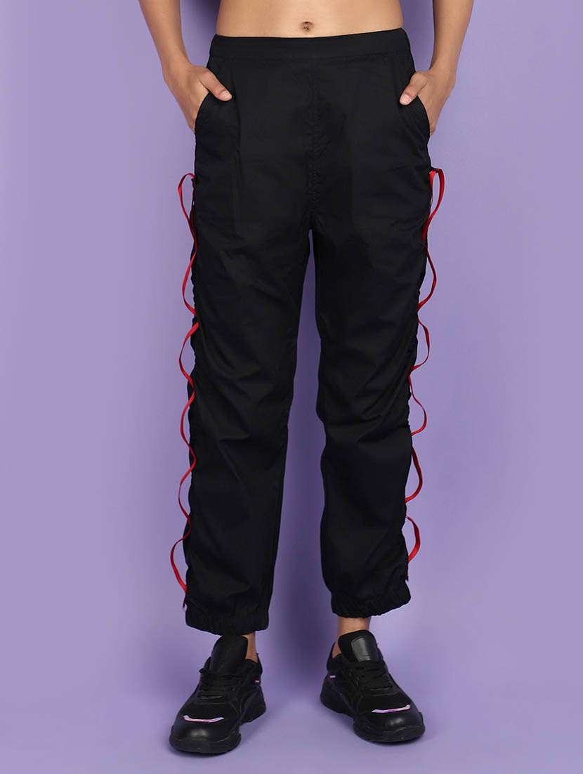 black cotton joggers