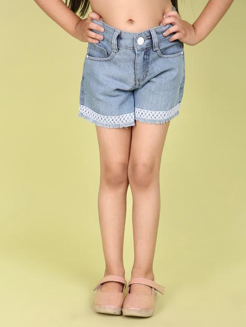 girls light blue solids shorts - 21128404 - Standard Image - 0