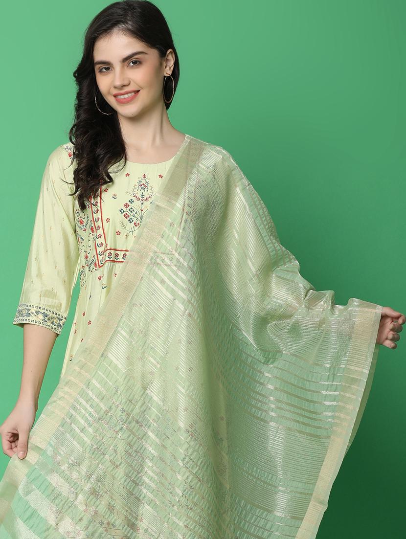 green cotton dupatta - 21128418 - Standard Image - 2