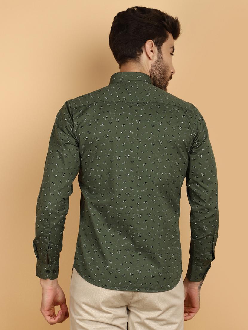 green cotton casual shirt - 21128482 - Standard Image - 2