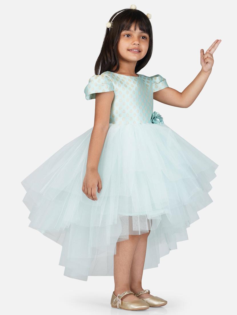 girls round neck net frock - 21128528 - Standard Image - 2