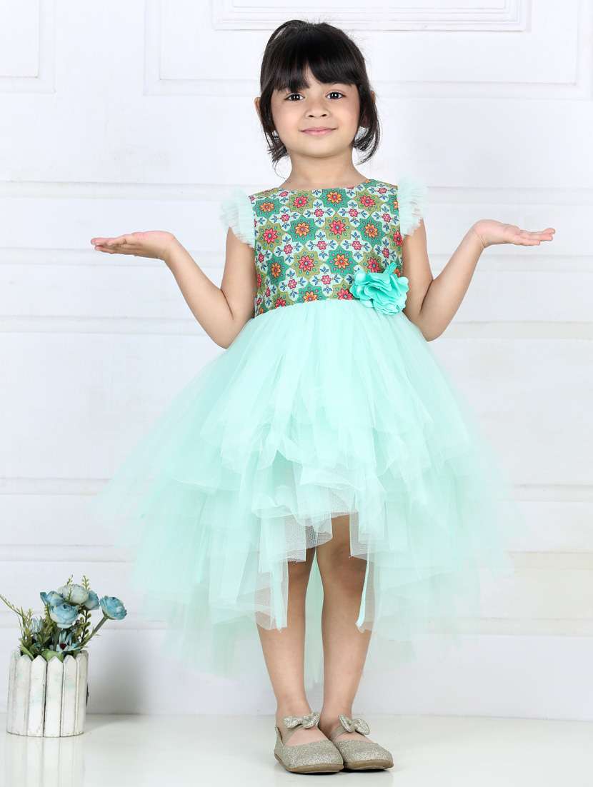 girls round neck net frock