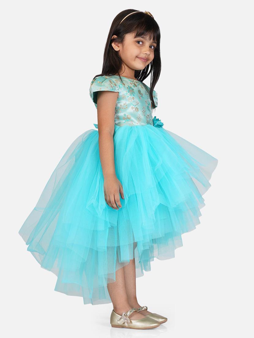 girls round neck net frock - 21128570 - Standard Image - 2
