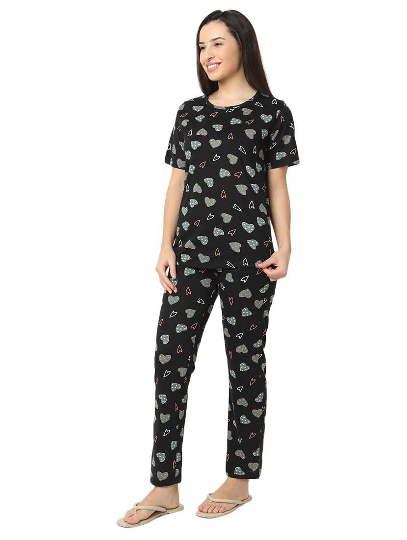 women printed pyjama nightwear set - 21128623 -  Standard Image - 2