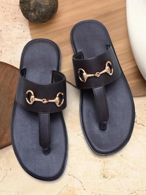 brown leatherette toe separator slippers - 21128672 -  Standard Image - 0