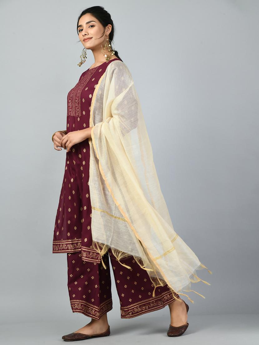 women kurta palazzo set wit dupatta - 21128681 - Standard Image - 2