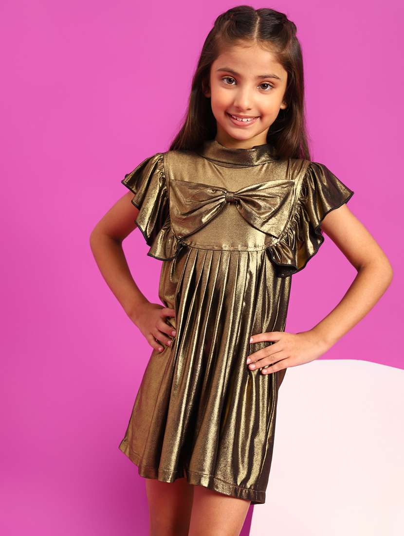gold solid frock