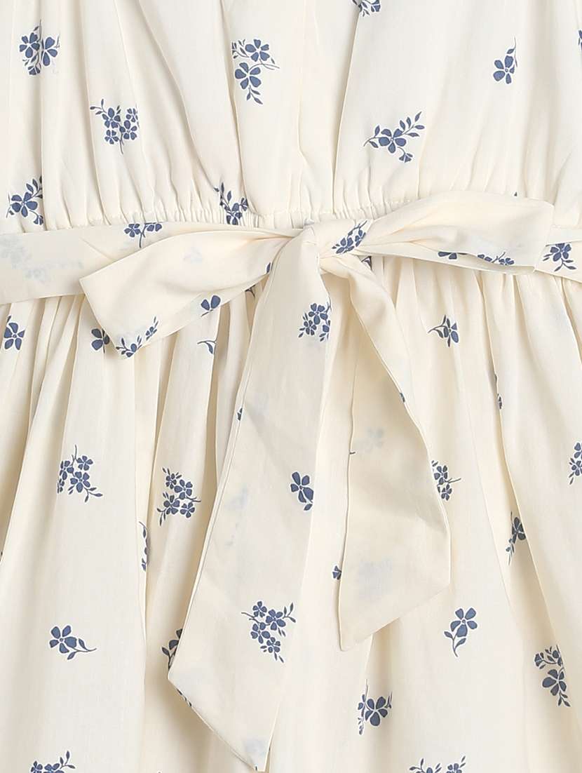 cream printed frock - 21128755 -  Standard Image - 2