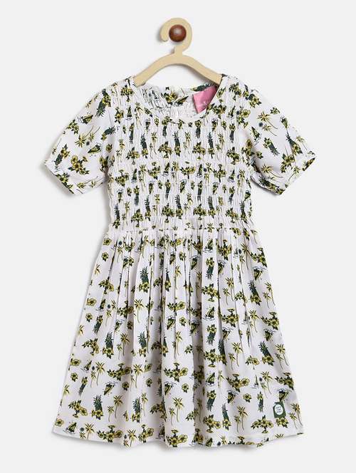 off white printed frock