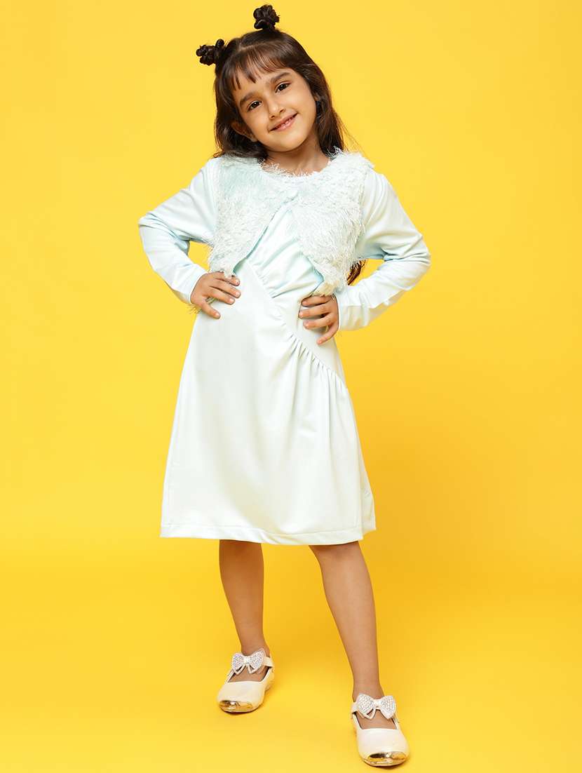 light blue solid frock