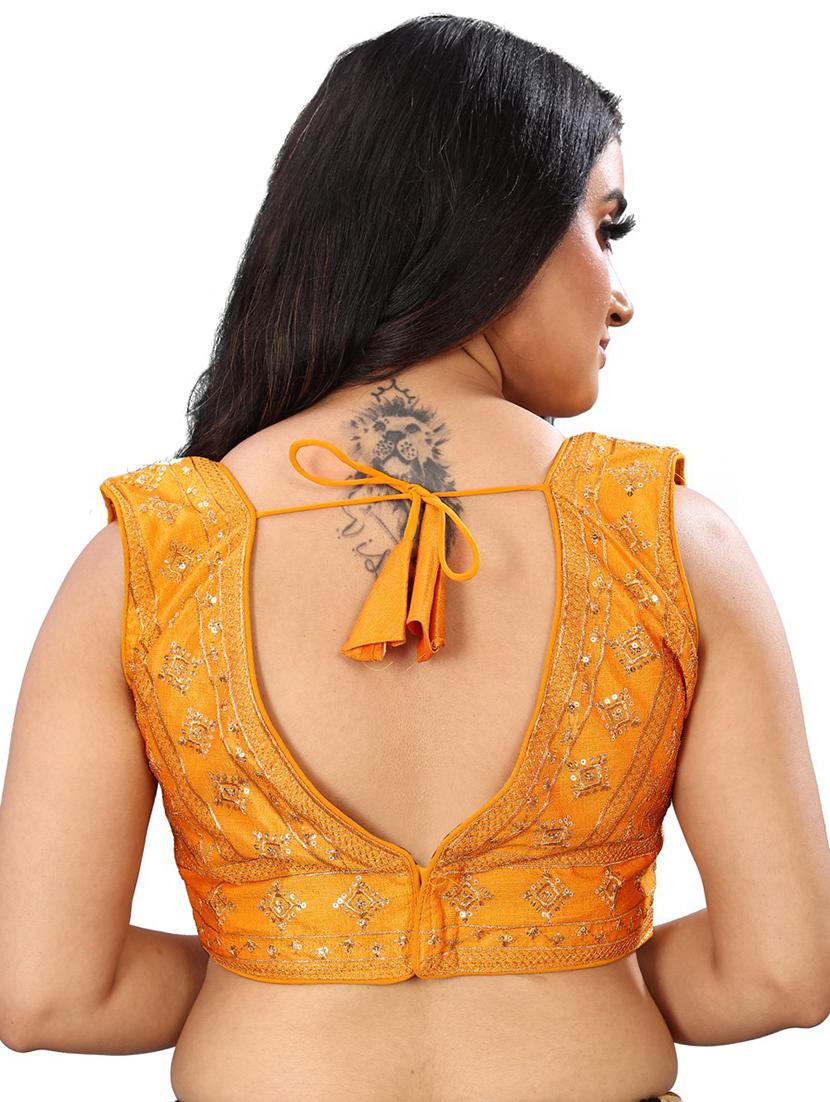 yellow silk blend embroidered blouse - 21129493 - Standard Image - 2