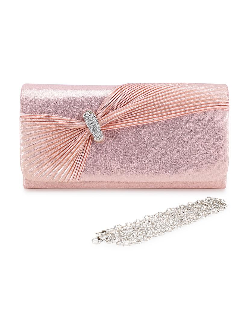 pink leather fold over clutch - 21129956 -  Zoom Image - 0