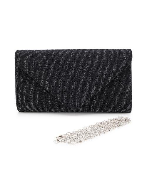 black leather fold over clutch - 21129964 - Standard Image - 0