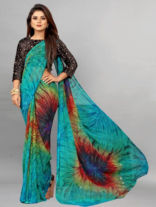 women printed saree with blouse - 21130205 - Standard Image - 0