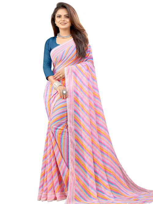 women printed georgette saree with blouse - 21130210 - Standard Image - 0