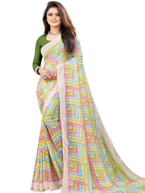 women printed saree with blouse - 21130214 -  Standard Image - 0