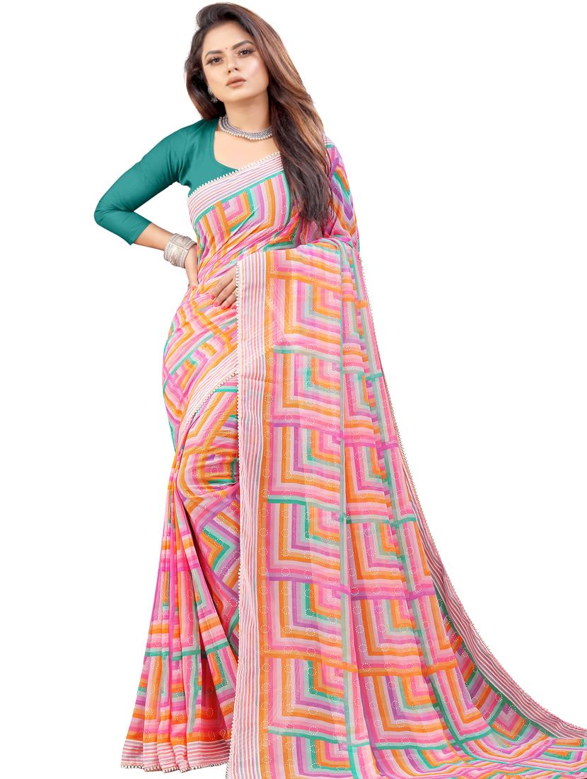 women printed saree with blouse - 21130215 - Zoom Image - 0