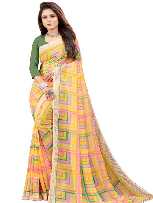women printed saree with blouse - 21130216 -  Standard Image - 0