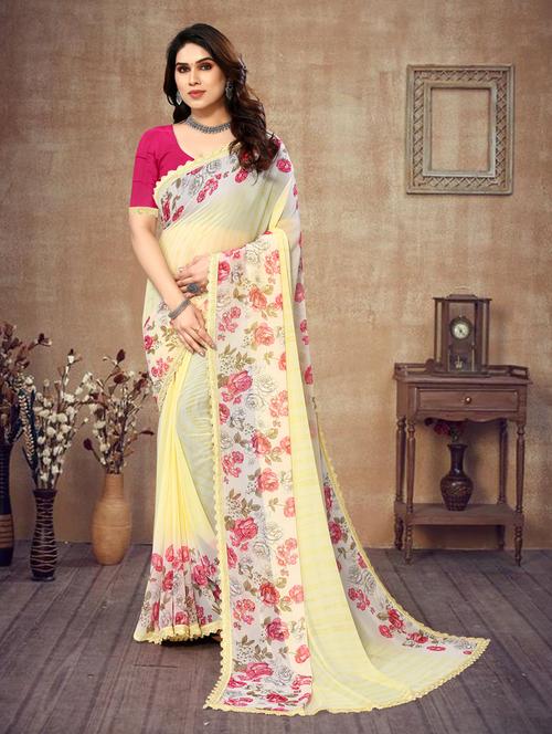 women printed saree with blouse - 21130252 - Standard Image - 0