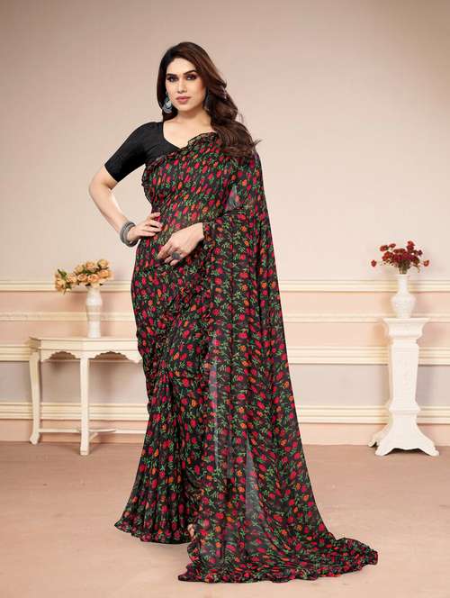women printed saree with blouse - 21130255 - Standard Image - 0