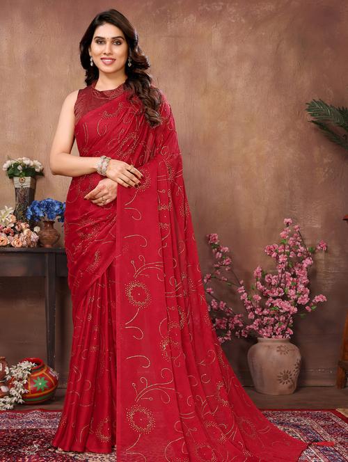 women embellished saree with blouse - 21130265 -  Standard Image - 0