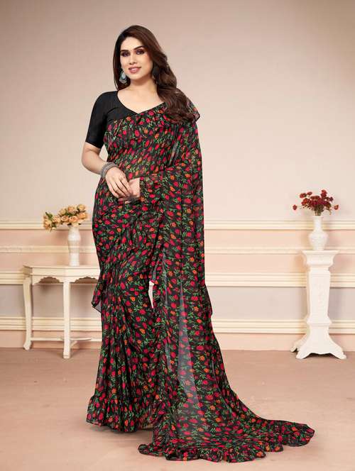 women printed saree with blouse - 21130267 - Standard Image - 0