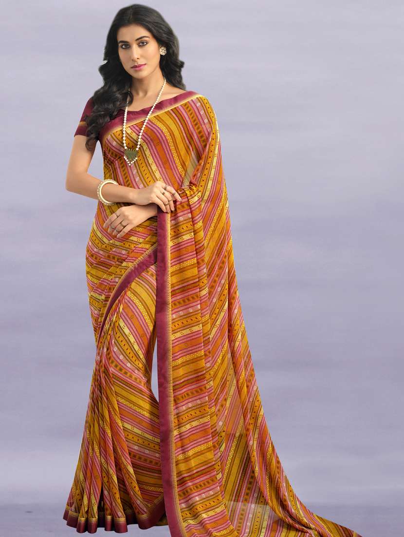 women printed saree with blouse