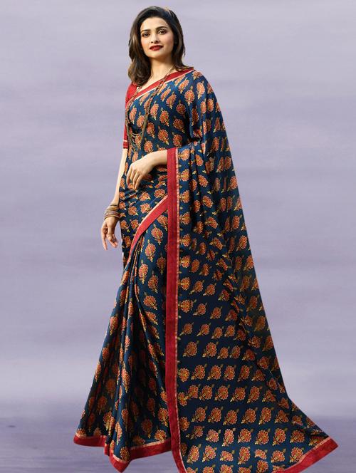 women printed saree with blouse - 21130316 -  Standard Image - 0