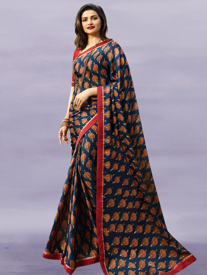 women printed saree with blouse - 21130316 -  Zoom Image - 0