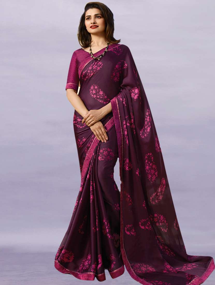 women printed saree with blouse - 21130319 - Zoom Image - 0