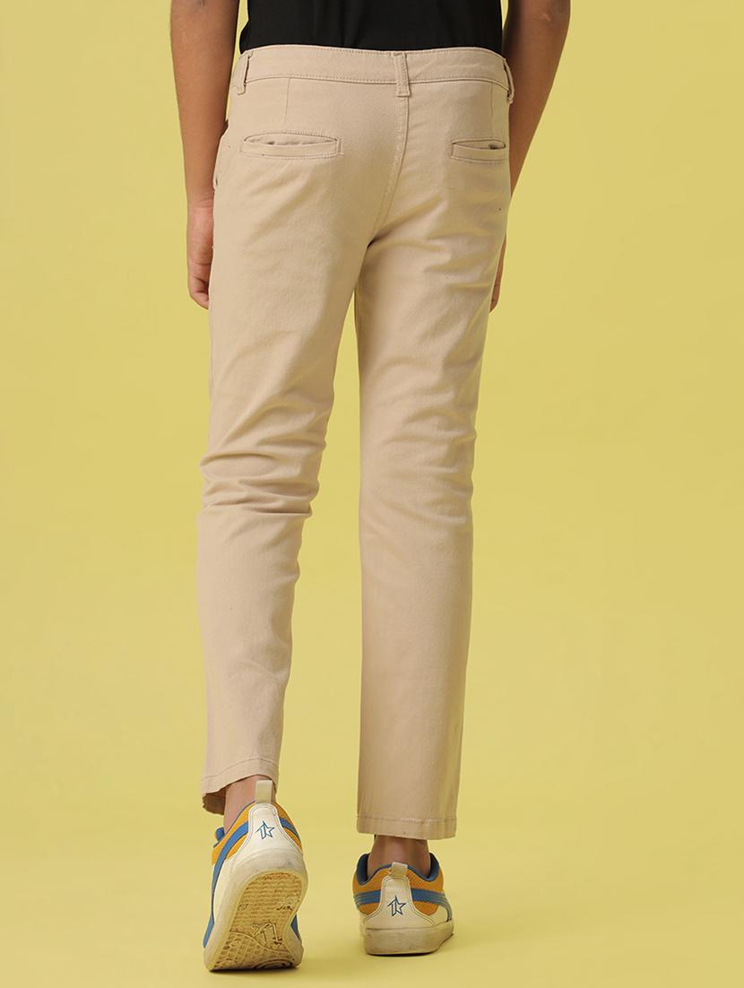 boys beige cotton casual chinos - 21130501 - Standard Image - 2