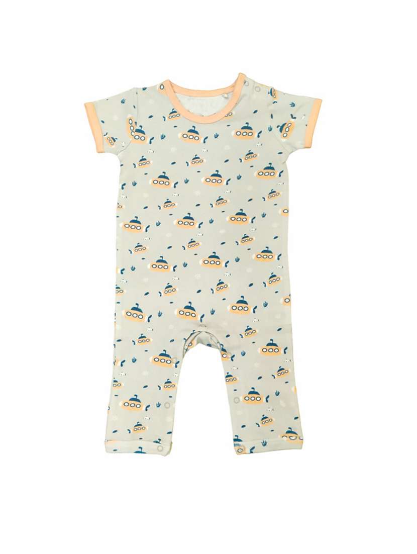 kids round neck printed romper