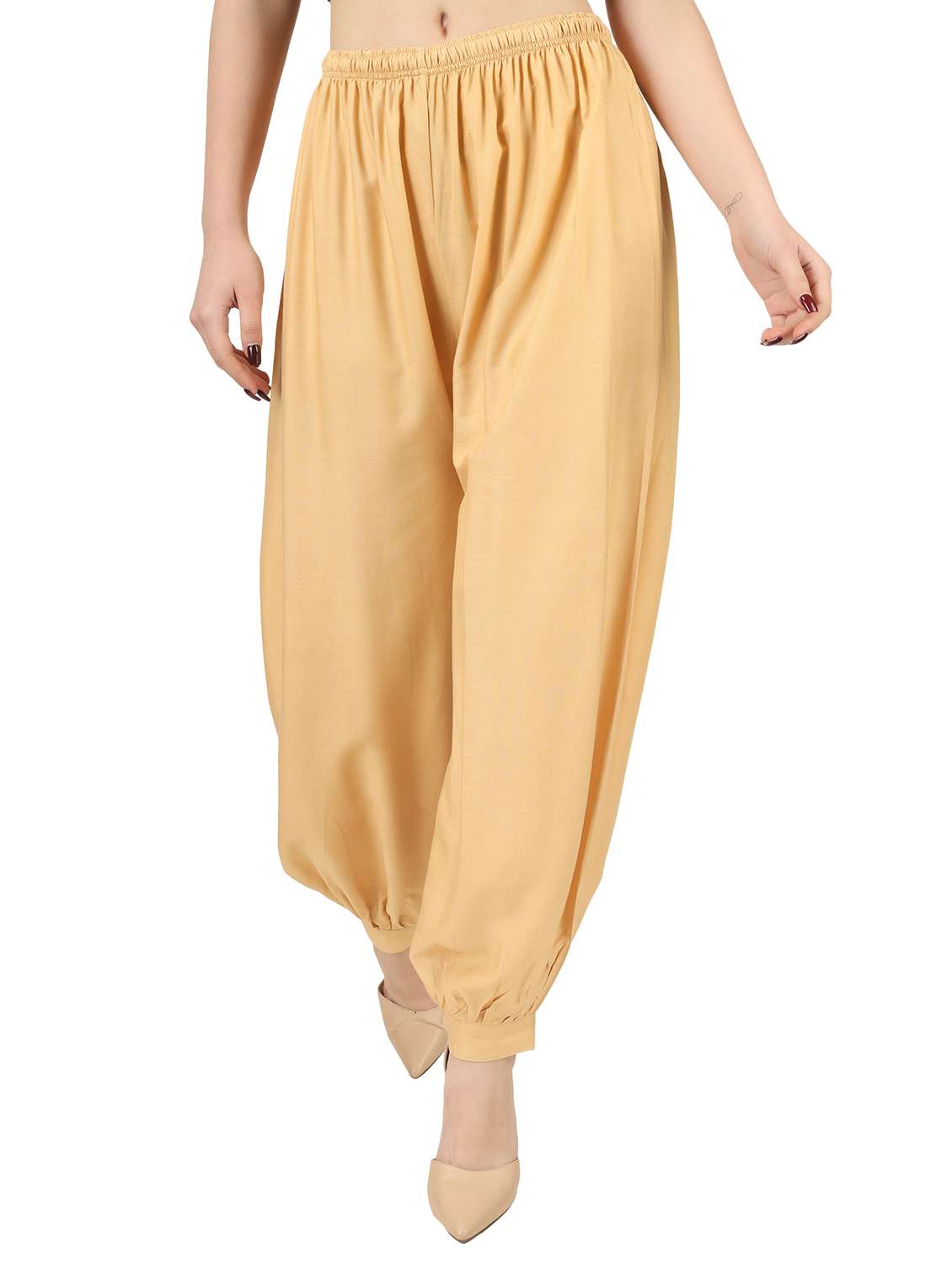 women solid mid rise salwar