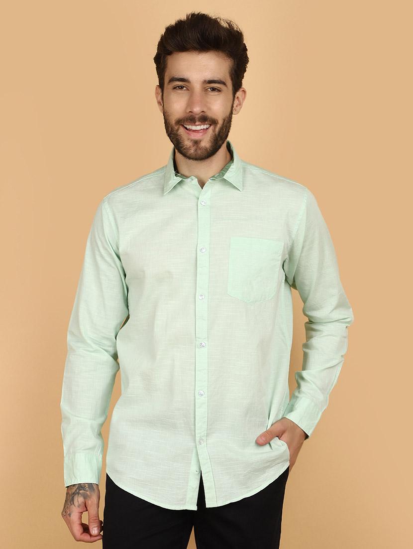 men solid cotton casual shirt - 21130976 - Zoom Image - 0