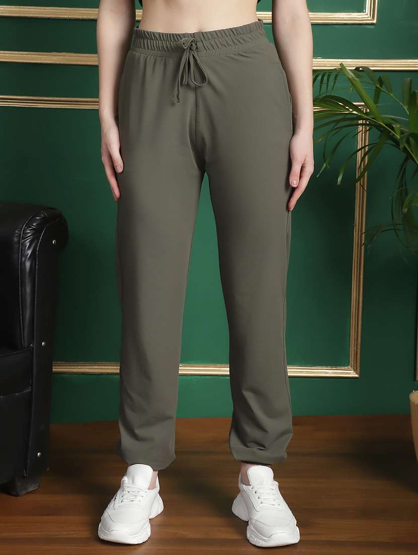 women solid mid rise relaxed fit jogger