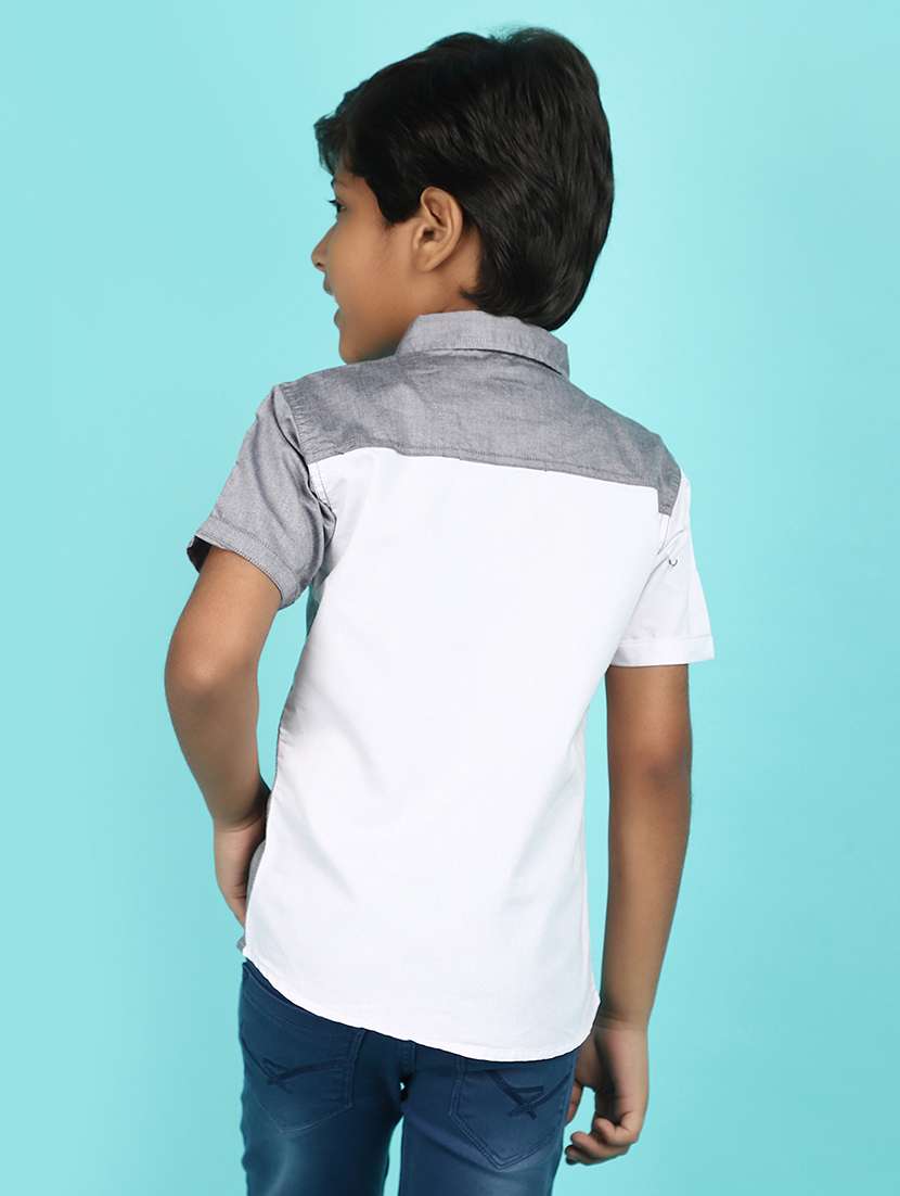 boys grey cotton shirt - 21131205 -  Standard Image - 2