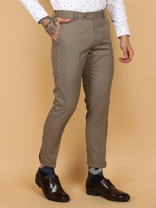 men mid rise cotton flat front formal trouser - 21131208 - Standard Image - 0