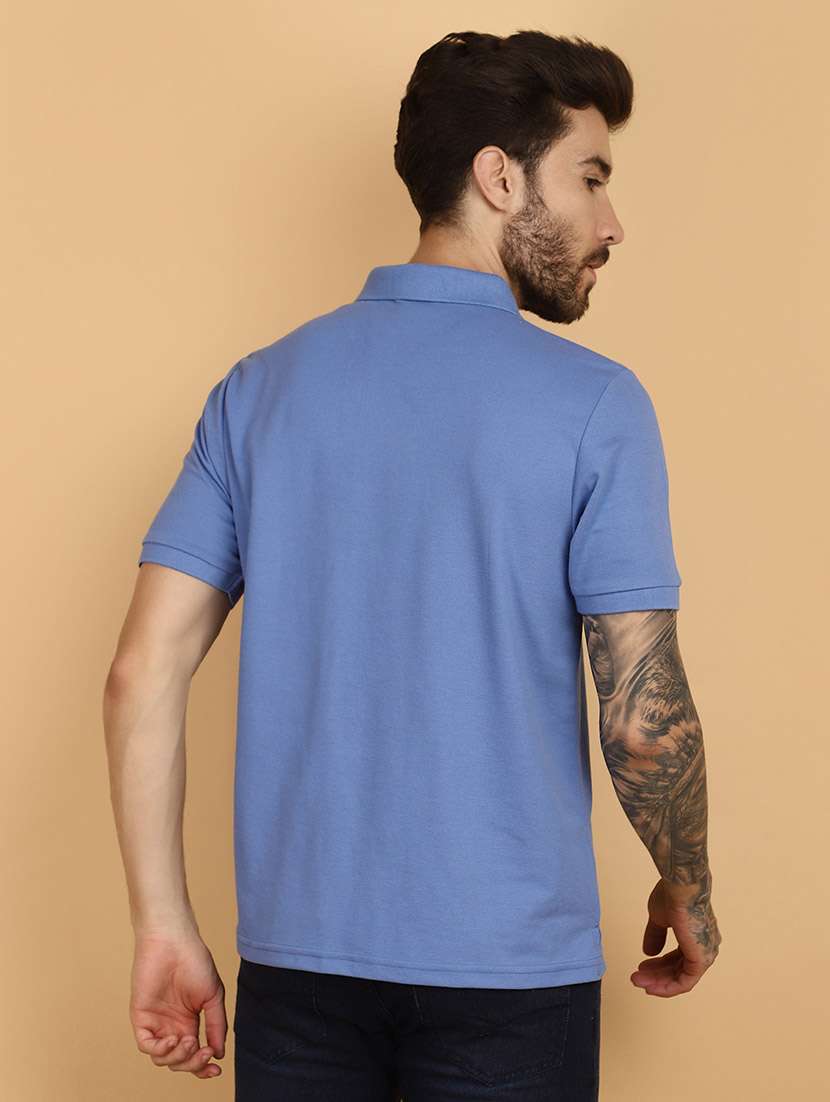 blue cotton plain t-shirt - 21131220 -  Standard Image - 2