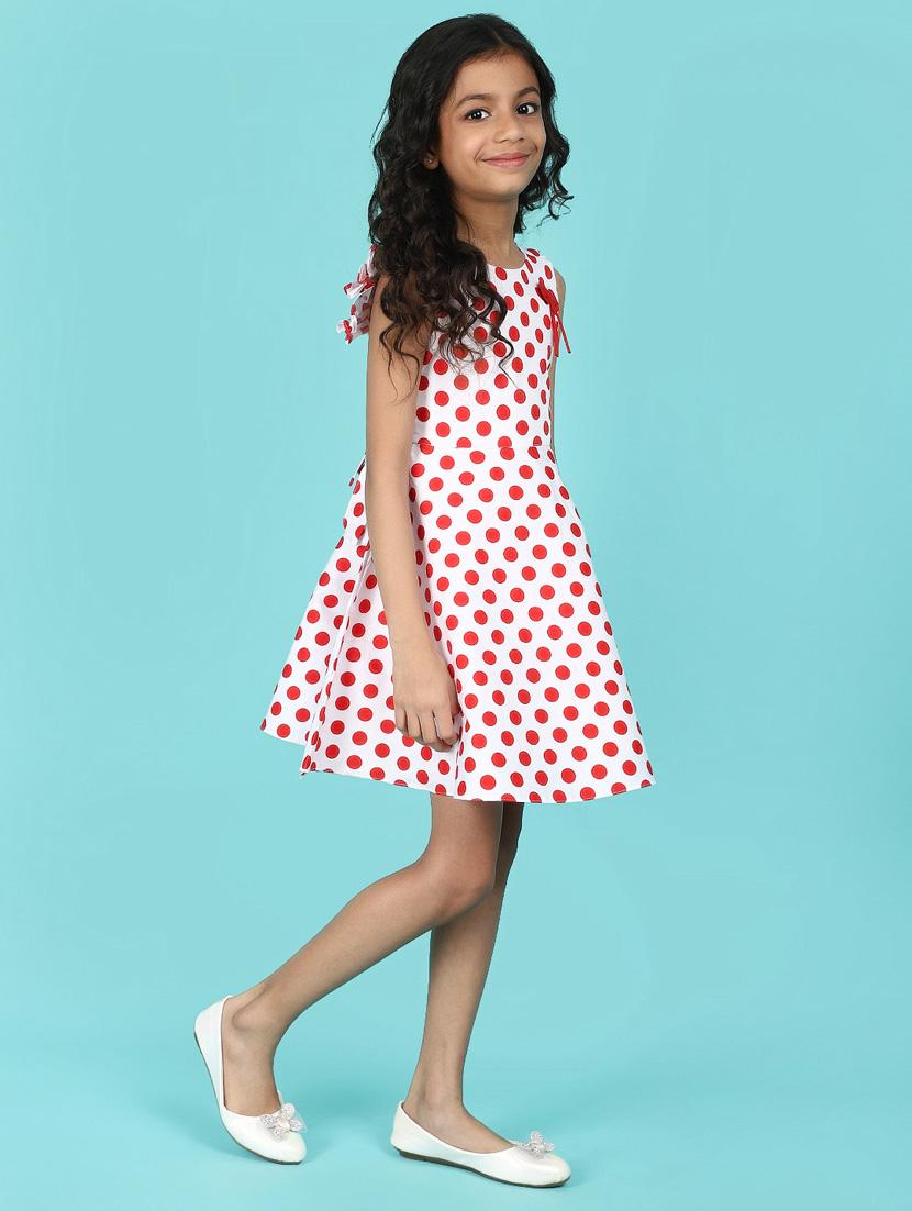 girl polka doted sleeveless frock - 21131229 - Standard Image - 2