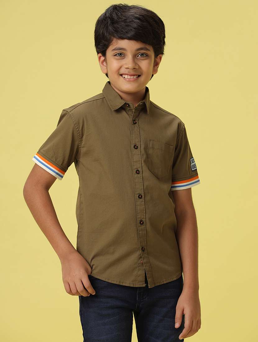 boys green cotton shirt