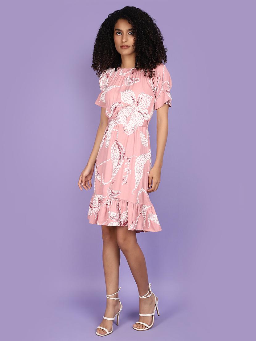 pink rayon a-line dress - 21131317 - Standard Image - 2