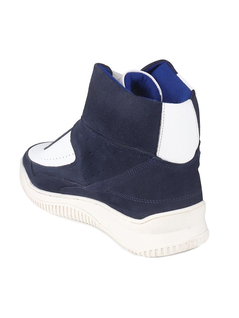 blue leather lace up sneakers - 21131438 - Standard Image - 2
