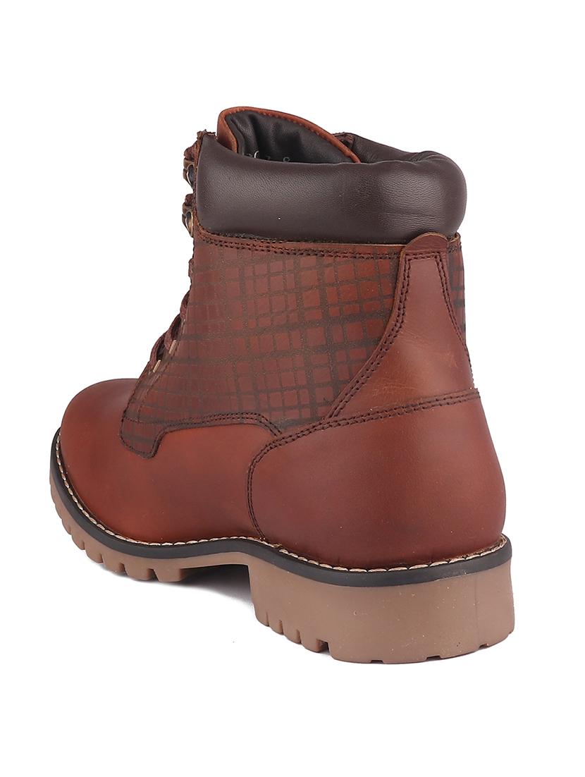 tan brown checked detailed hiking boots - 21131449 - Standard Image - 2