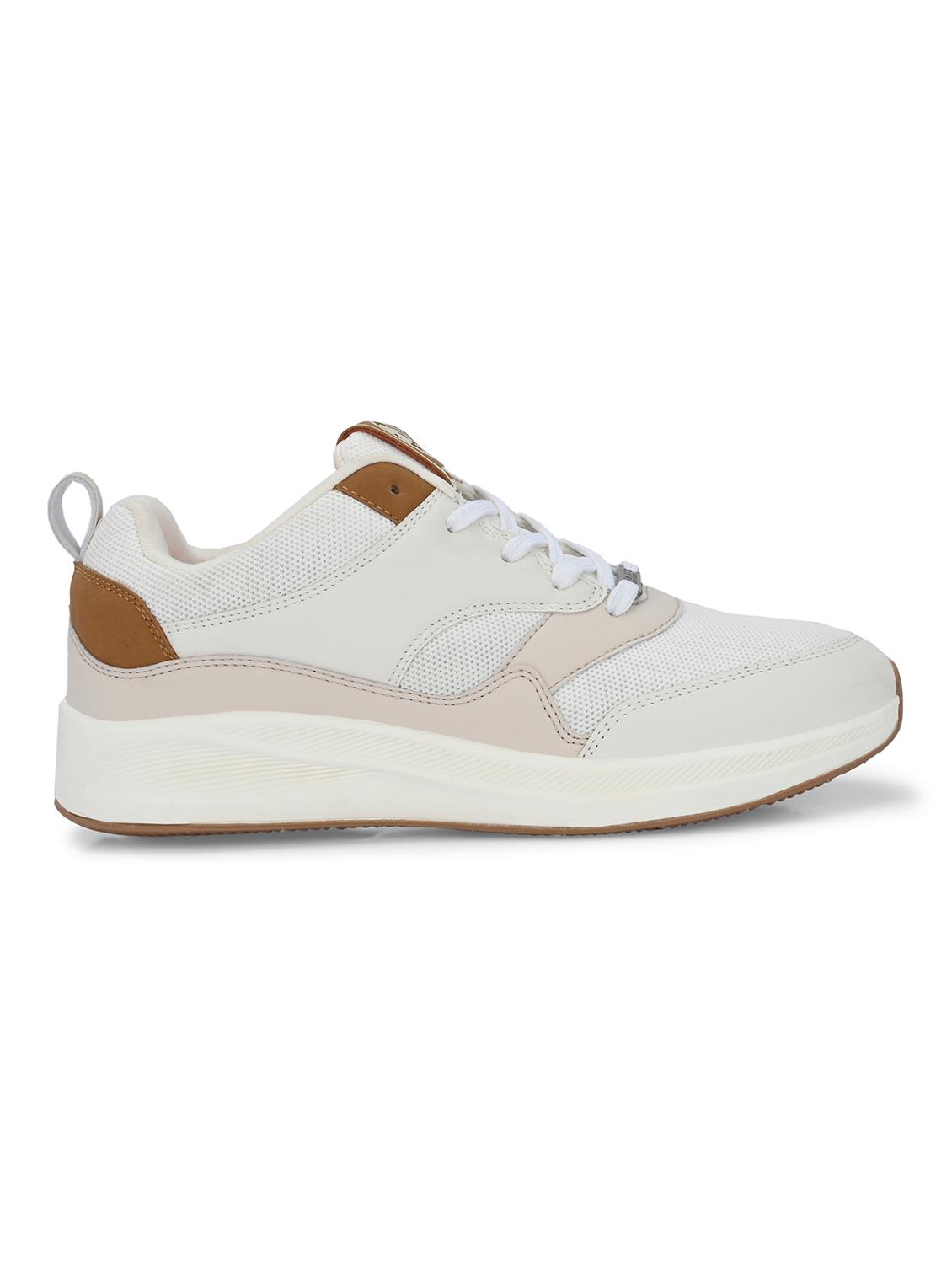 solid white lace-up sports shoes - 21131566 - Standard Image - 2