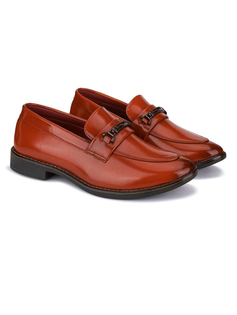 tan slip on formal shoes - 21132213 - Zoom Image - 0