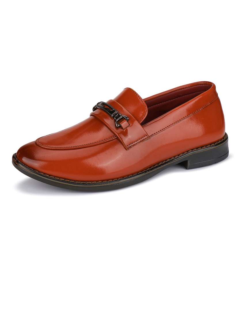 tan slip on formal shoes - 21132213 - Standard Image - 2