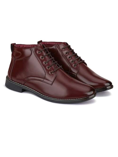 brown leather laceup slip ons - 21132217 -  Standard Image - 0