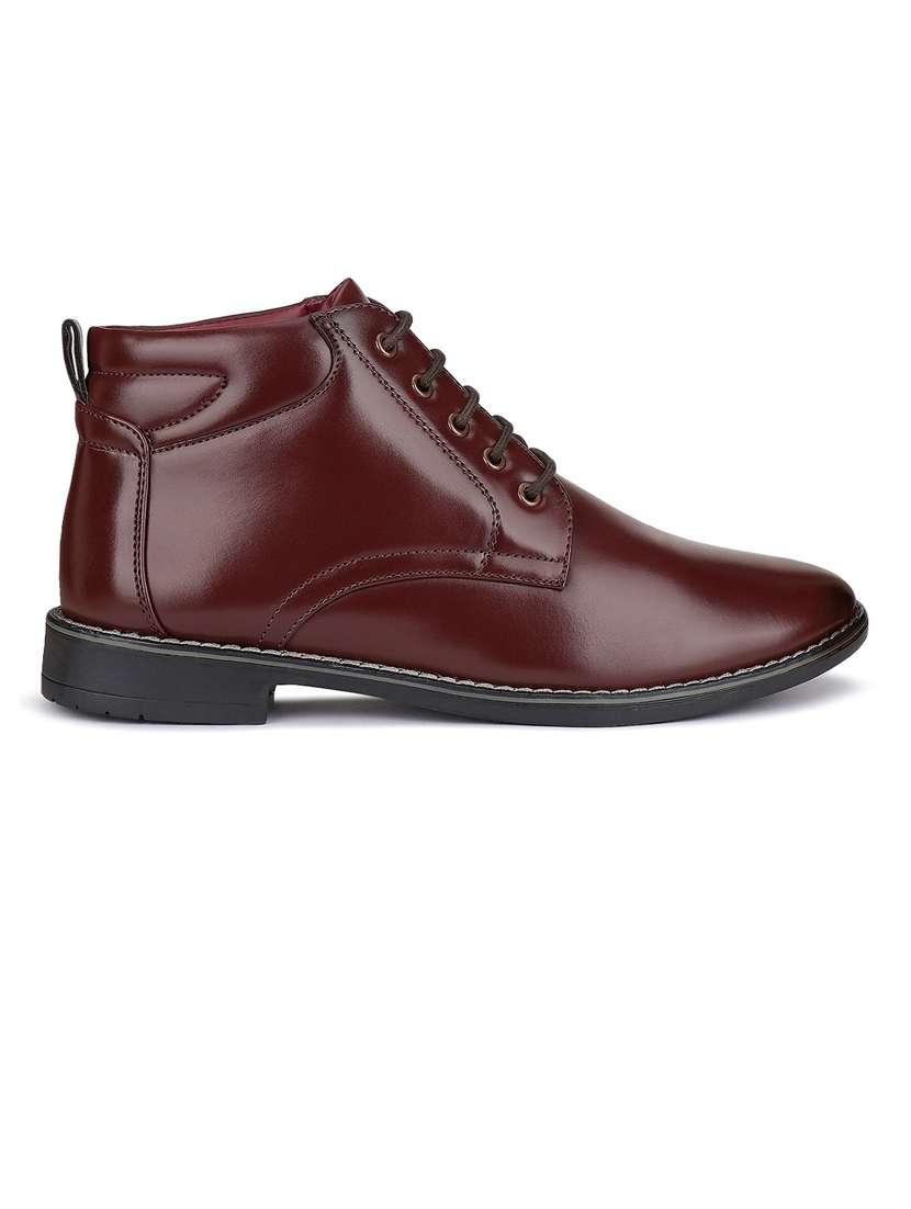 brown leather laceup slip ons - 21132217 - Standard Image - 2