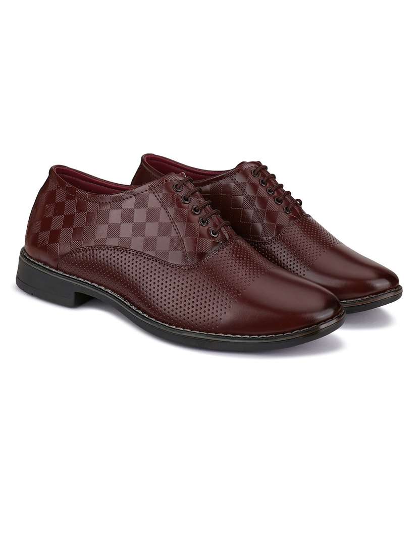 brown lace-up slip on shoes