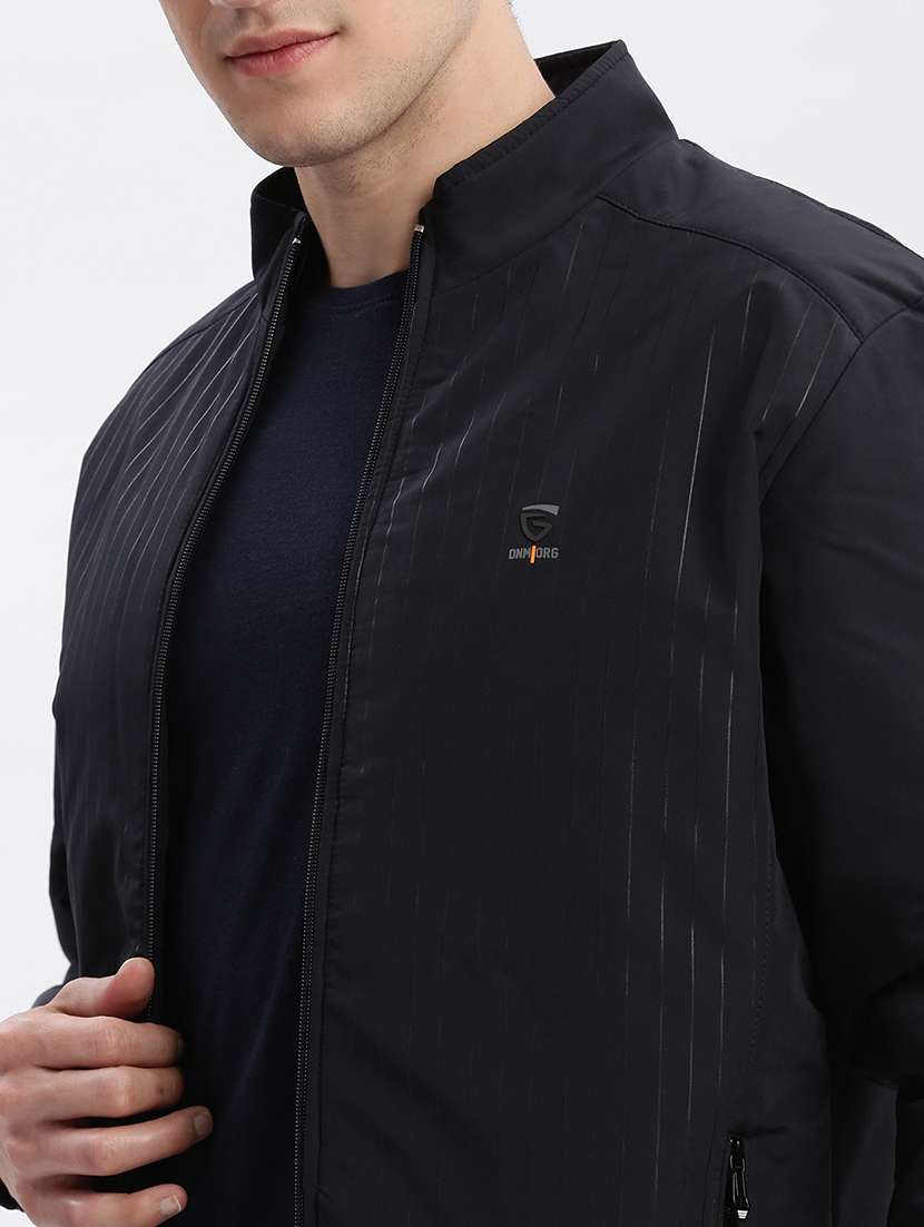 navy blue nylon bomber jacket - 21132316 - Standard Image - 7